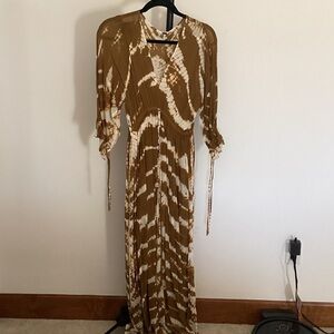 Chic Long Sleeve Tie-Dye Dress small